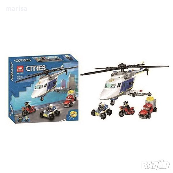 Конструктор Сити Полицейски хеликоптер 236 части - 11529, снимка 1