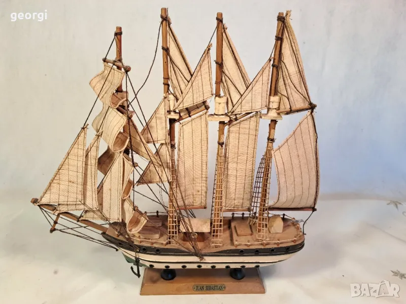 декоративно дървено корабче ветроход 8/4, снимка 1
