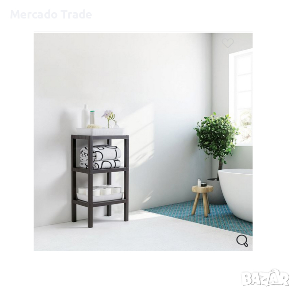 Декоративна етажерка Mercado Trade, 3 рафта, Пластмаса, Черен, снимка 1
