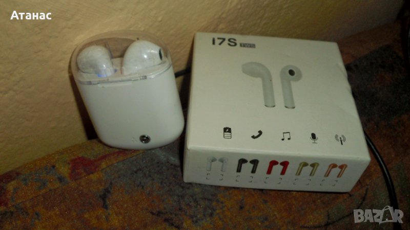  Безжични слушалки I7S TWS с Bluetooth и кутия за зареждане, снимка 1