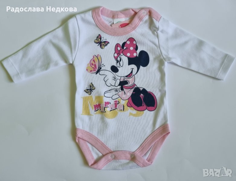 Боди с дълъг ръкав с Мини Маус -  74 и 80 см, снимка 1