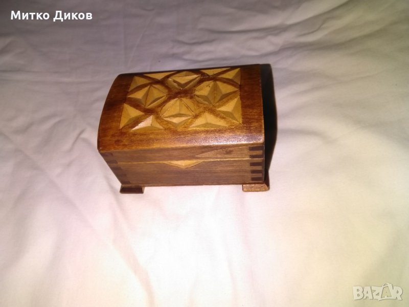 Дървени кутии за бижута и други неща  байцвана и лакирана от соца нови-100х70х55мм, снимка 1