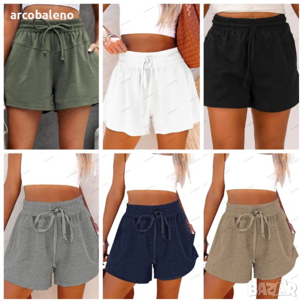 Дамски ежедневни къси панталони с връзки и джобове, 7цвята , снимка 1