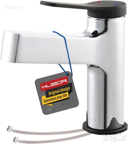 KUZOR Батерия за баня Матово черно и хром, H59 месингов смесител, снимка 1