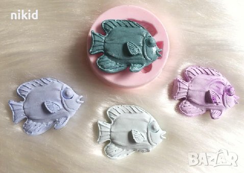 Едра красива риба силиконов молд форма фондан гипс, снимка 1