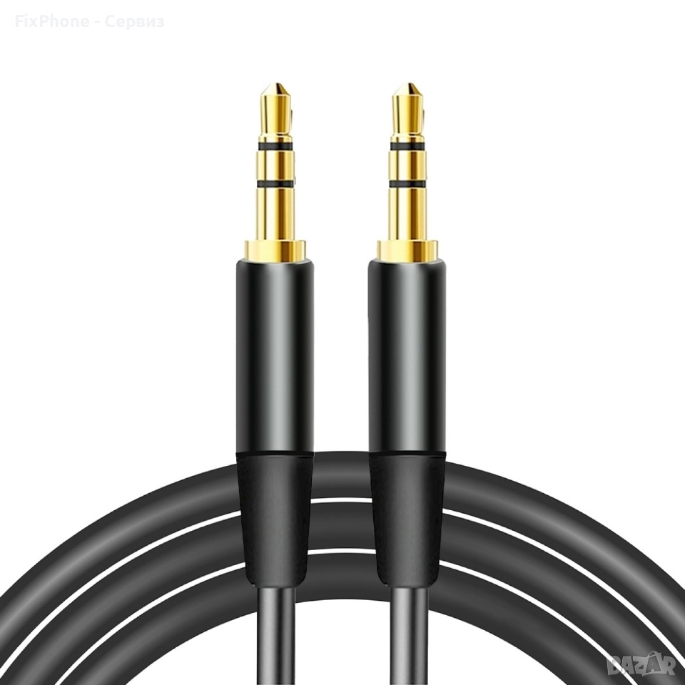 Кабел AUX Maxlife мъжко 3.5 мм - мъжко 3.5 мм, 1м, Черен , снимка 1