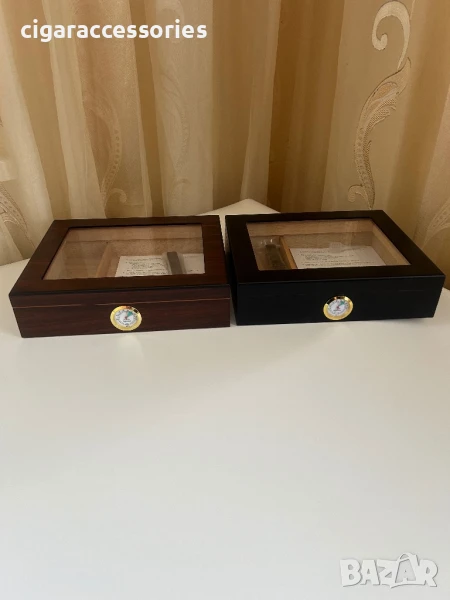 Стилен хумидор за пури – кедрово дърво, до 20 пури | 2 цвята, снимка 1