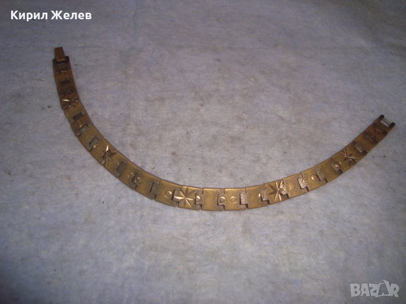 СТАРА МАЙСТОРСКА РЪЧНА ИЗРАБОТКА БРОНЗОВА ПОЗЛАТЕНА РЕТРО АР НУВО ГРИВНА 10013, снимка 1