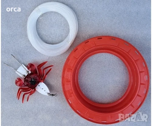 Комплект за риболов на октопод – рак, совалка и влакно ORCA, снимка 1