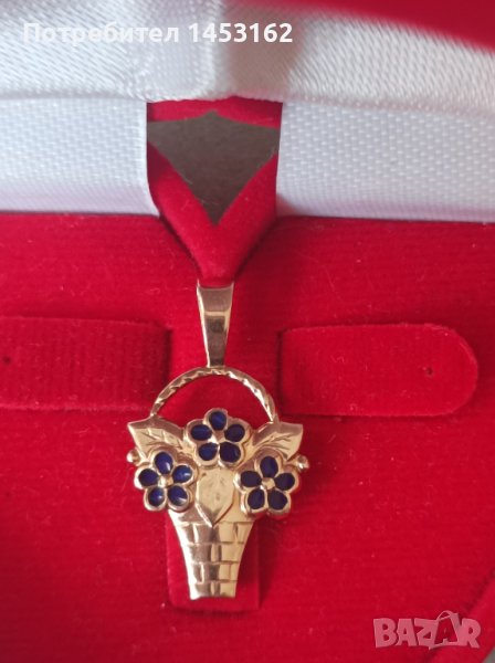Руска златна висулка с емайл , снимка 1