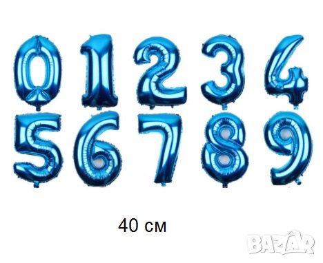 40 см 0-9 тъмно син цвят цифра число години балон Рожден ден фолио фолиев за парти, снимка 1