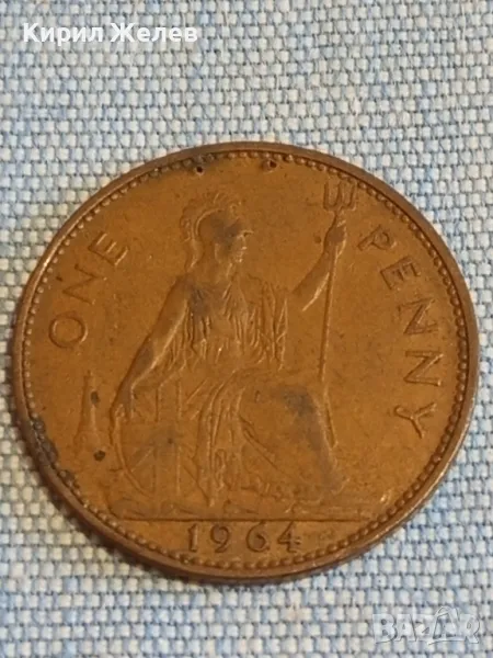 Стара монета 1 пени 1964г. Англия Кралица Елизабет втора за КОЛЕКЦИЯ 28489, снимка 1
