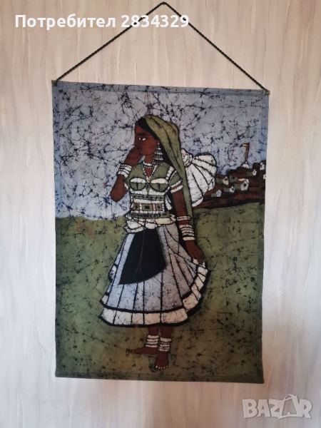 Батика върху коприна-индийска, снимка 1