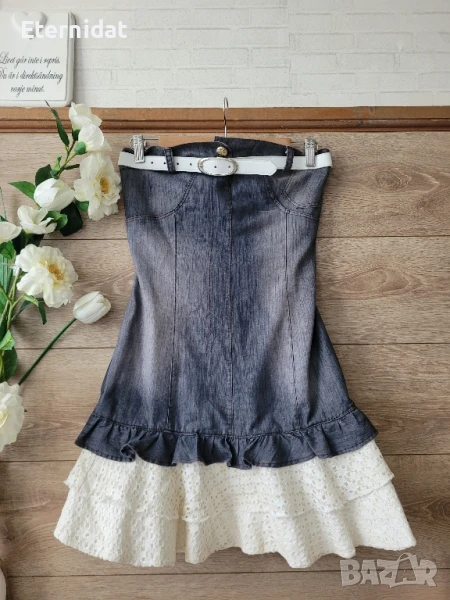 Дънкова бохо рокля , снимка 1