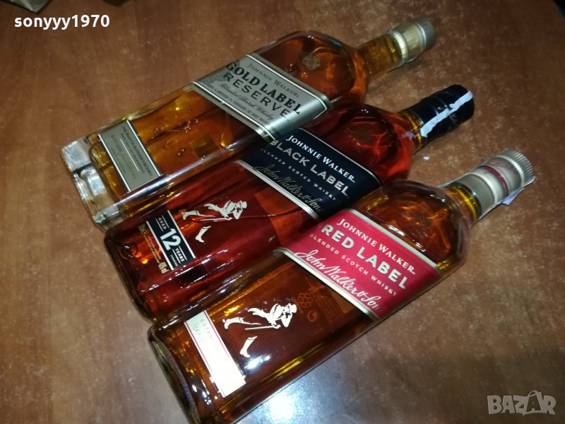 ПРАЗНИ ШИШЕТА-ЗЛАТНО ДЖОНИ+ЧЕРНО+ЧЕРВЕНО-ПРАЗНИ ШИШЕТА 2401221947, снимка 1