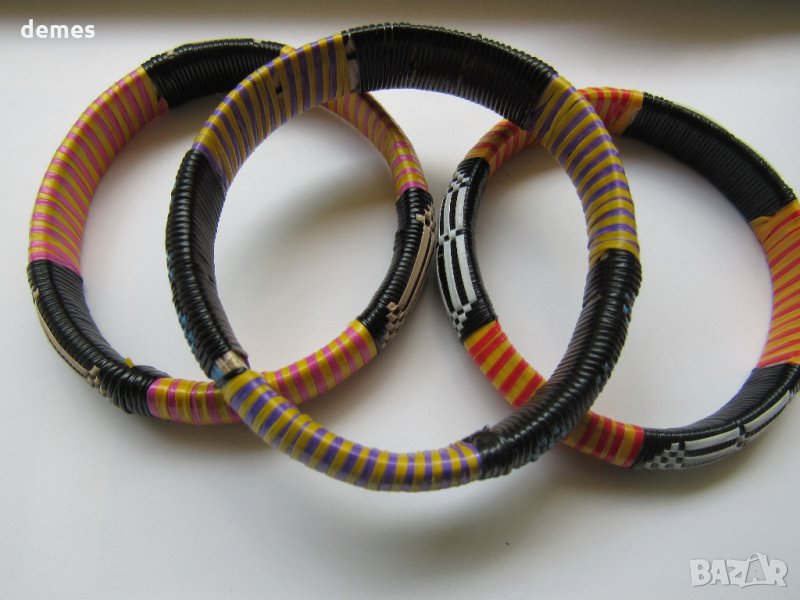  Сет от три броя африкански гривни , снимка 1
