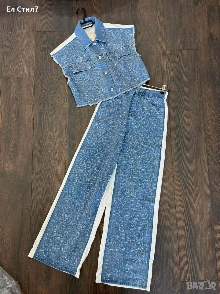 ТОП ПРЕДЛОЖЕНИЕ! #Страхотен #деним #сет 😍 Универсален размер 60€🩷 Доставка 3 дни, снимка 1