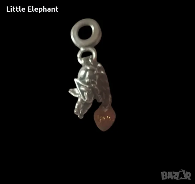 Сребърен висящ елемент Пандора купидонче"Обичам те"/нов, снимка 1