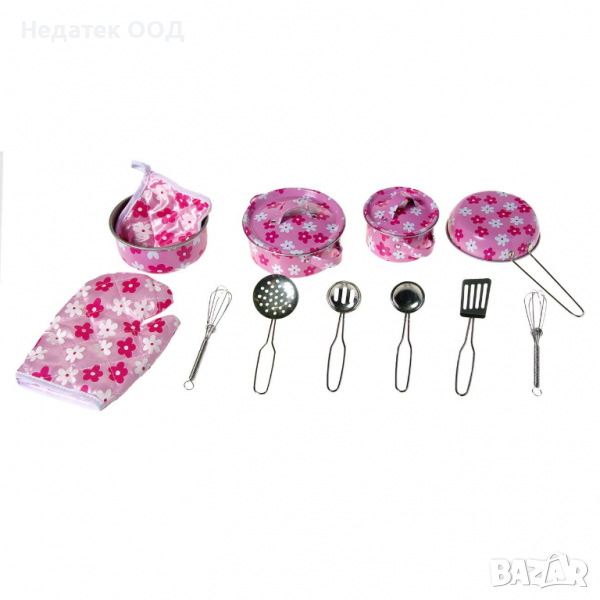 Детски комплект за готвене, 14 части, метален, снимка 1