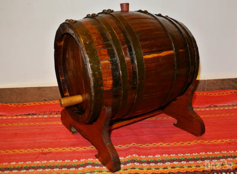 Винтидж дървено буре 5л - Българска традиция, снимка 1