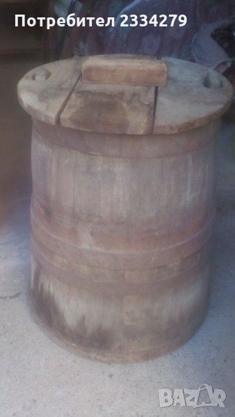 ,,КАЧЕ"автентичен,дървен съд с дървен капак, снимка 1