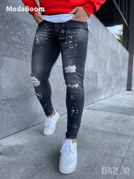 Мъжки сиви напръскани дънки , снимка 1