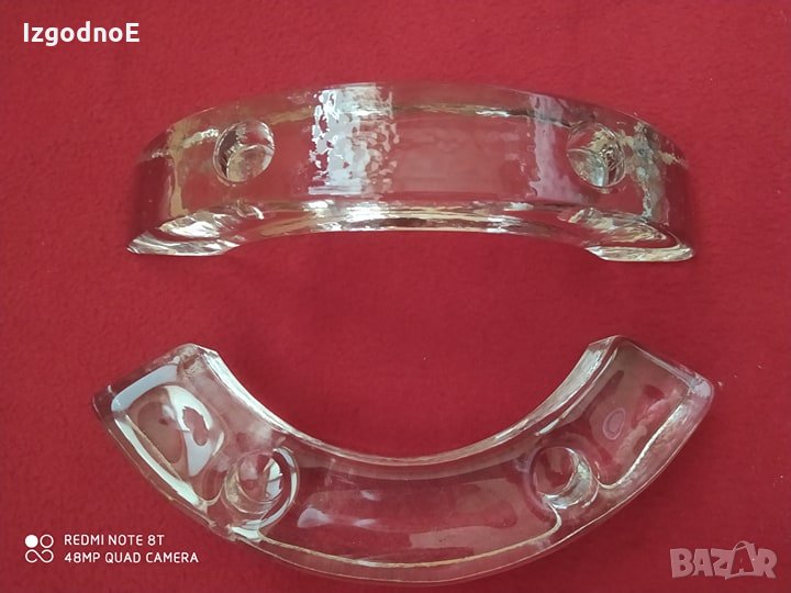 Изключително масивни стъклени свещници, снимка 1