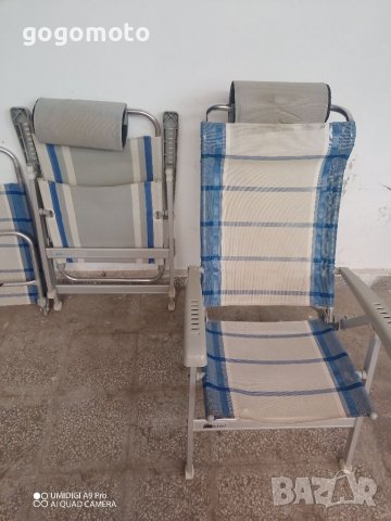 Сгъваем шезлонг алуминиеви за плаж, с регулиране на наклона , снимка 9 - Къмпинг мебели - 37965946