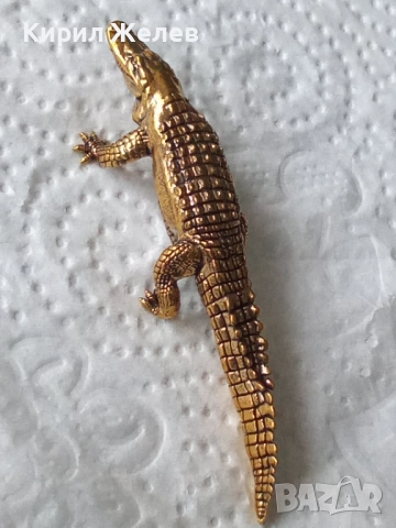 Бронзова фигурка на крокодил малка 52510, снимка 5 - Колекции - 52589527