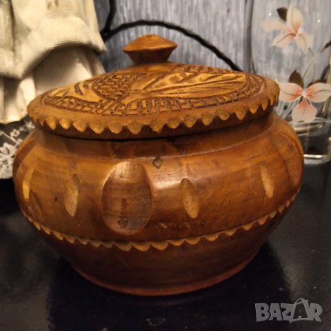Дърворезба ръчно изработен съд , снимка 2 - Декорация за дома - 37871738