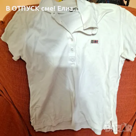 оригинална тениска Napapijri поло модел, с якичка, снимка 2 - Тениски - 49889964