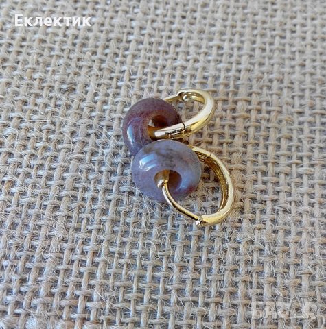 Обеци халки с полускъпоценни камъни, снимка 14 - Обеци - 38063617