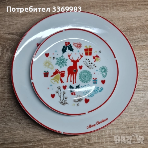 Коледен поднос за сладки и хапки на 2 нива, снимка 3 - Чинии - 52185646