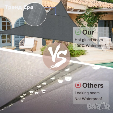 Водоустойчива тента 4х4х5,65 метра, снимка 4 - Градински мебели, декорация  - 51716417
