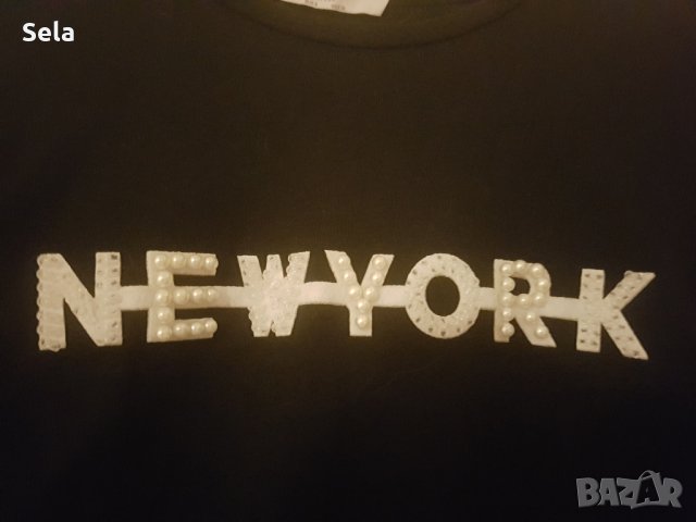 Ефектен топ Pepper & Mint London - памук и черна дантела , снимка 3 - Блузи с дълъг ръкав и пуловери - 30767643