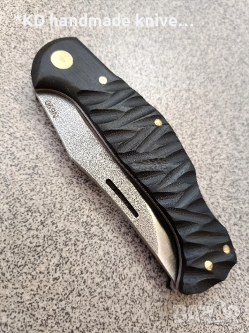 Сгъваем нож ръчно изработен от N690co стомана + ПОДАРЪК кания, снимка 3 - Ножове - 51962867