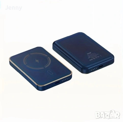 Външна батерия - зарежда iPhone без кабел, лепи се магнитно за телефона (5000 mAh), снимка 3 - Външни батерии - 53072984