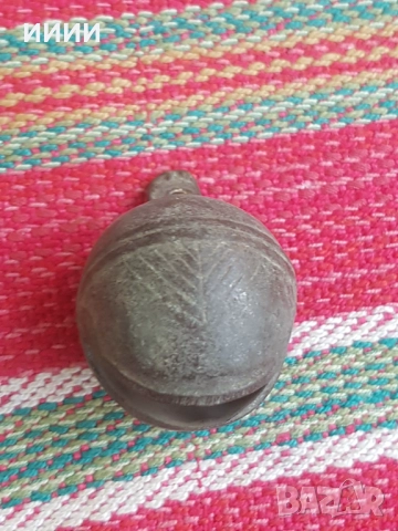 Бронзова хлопка звънец орехче 3, снимка 2 - Антикварни и старинни предмети - 52836757