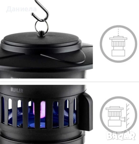 Инсектицидна лампа Muhler, 13W, 60m2, снимка 5 - Други стоки за дома - 50890017