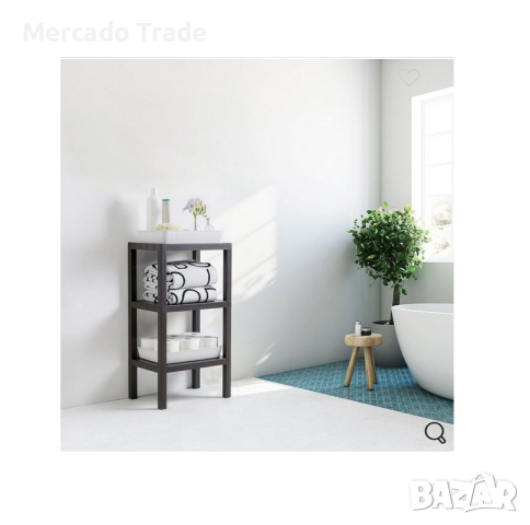 Декоративна етажерка Mercado Trade, 3 рафта, Пластмаса, Черен