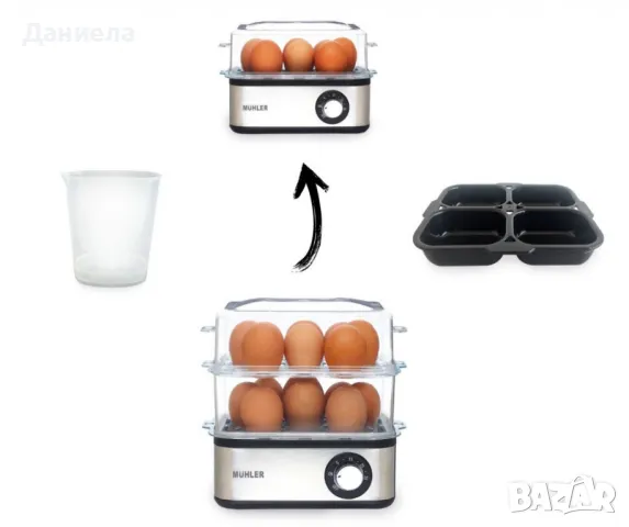 Комбиниран уред за варене на яйца и готвене на пара 2в1, снимка 5 - Други - 48512056