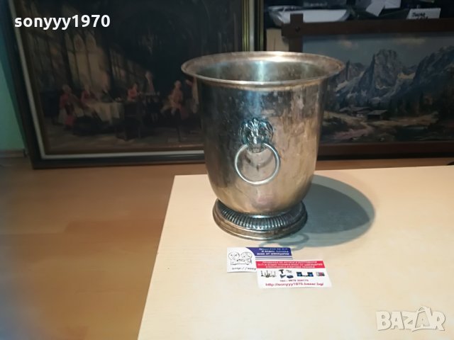 шампаниера с лъвове 24х22см-внос франция, снимка 4 - Колекции - 29477034