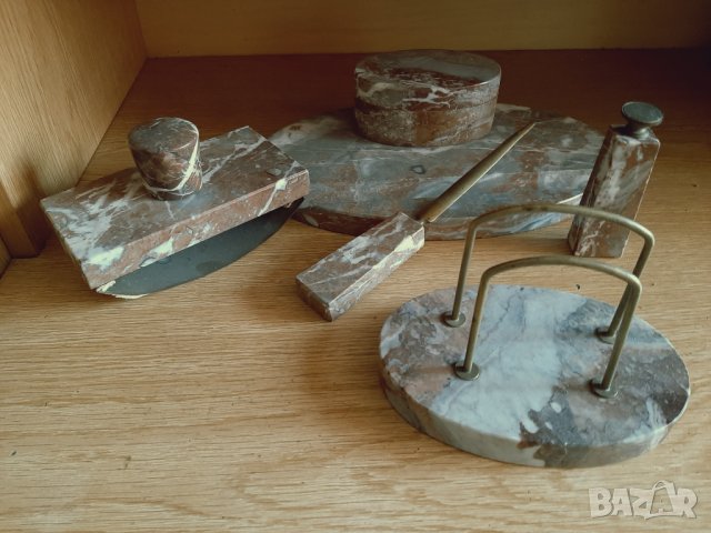 Писалищен настолен комплект изработен от минерал., снимка 5 - Антикварни и старинни предмети - 35354473