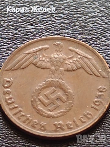 Две монети 1 райхспфенинг 1938г. / 1 райхспфенинг 1937г. Трети райх с СХВАСТИКА редки 37760, снимка 6 - Нумизматика и бонистика - 40650017