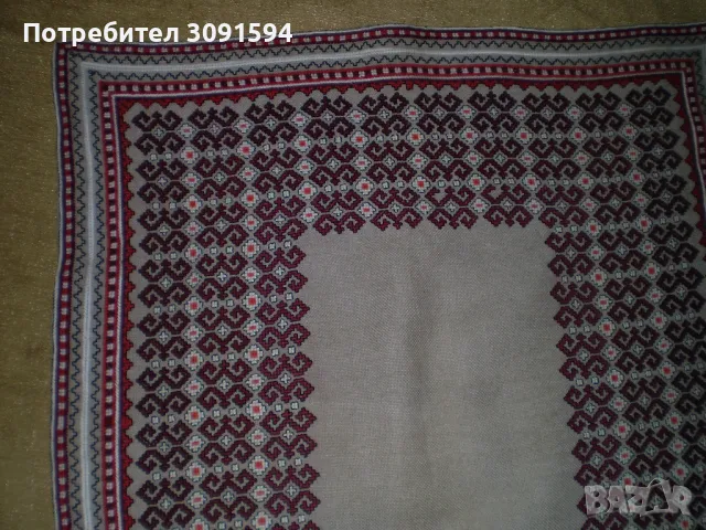 Ръчно бродирана ленена покривка за маса каре, снимка 6 - Други ценни предмети - 49441018