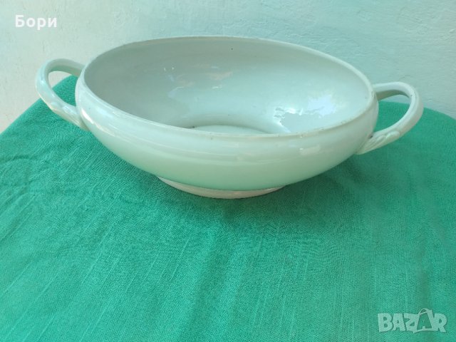 Български порцелан голяма елипсовидна купа