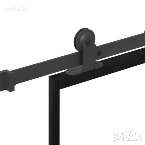 vidaXL Плъзгаща се врата с механизъм 102x205 см ESG стъкло и алуминий, снимка 4 - Входни врати - 56146983