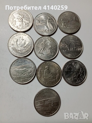 САЩ МОНЕТИ ЛОТ 1/4 КУОРТЪР ДОЛАР 2001 Г , снимка 3 - Нумизматика и бонистика - 53332389