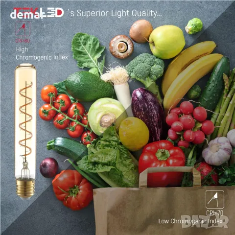 TEKLED® T30 нажежаема жичка Vintage LED крушки, 185 мм, Е27, 4W, 4 броя, снимка 5 - Крушки - 49081237