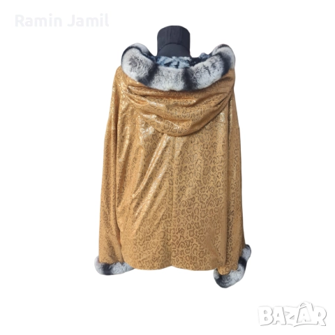 Луксозно дамско палто от естествена кожа с косъм чинчила, снимка 7 - Якета - 51513183